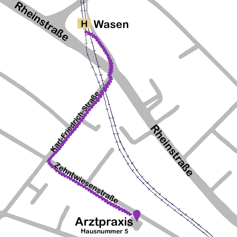 Anfahrt mit der Straßenbahn